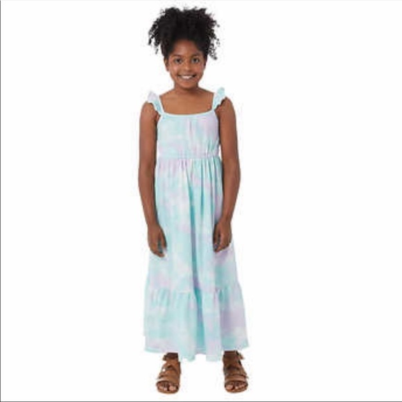 32 Degrees Youth Maxi Dress, Blue, X-Small Tie dye - Picture 1 of 7